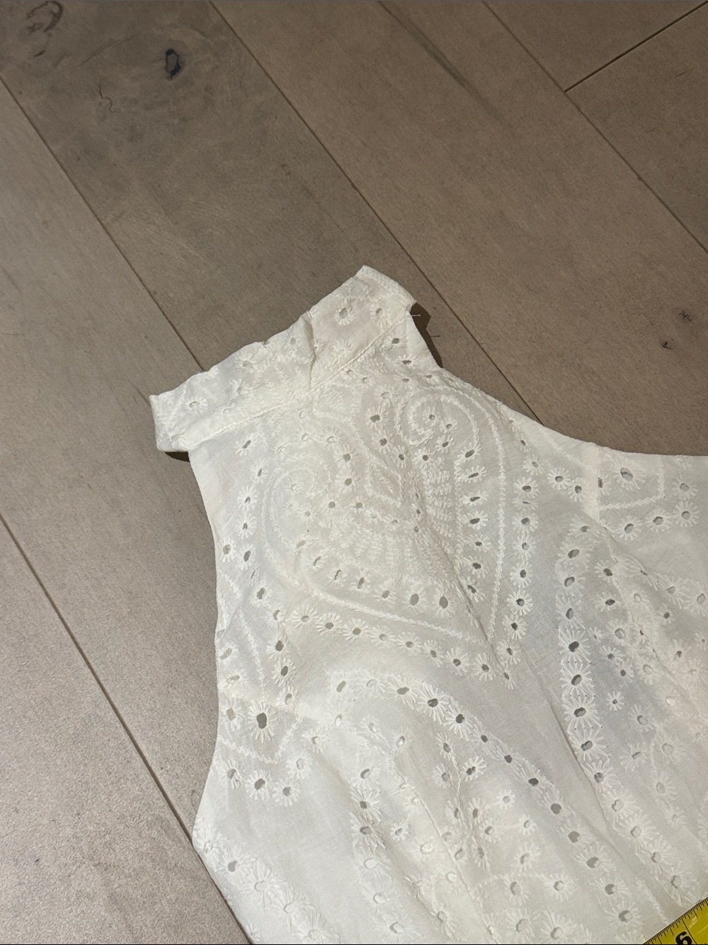 NWT Lulus Sunny Perception White Eyelet Embroidered Halter Midi Dress, XS - Picture 7 of 12